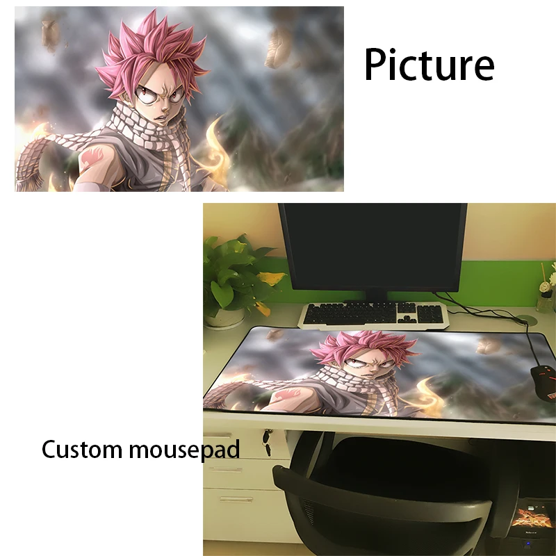 Anime Large Size Mouse Pad RGB LED Glow Personality Picture Custom PC Table Mat Rubber Diy Own Carpet Mat Game Player Dedicated