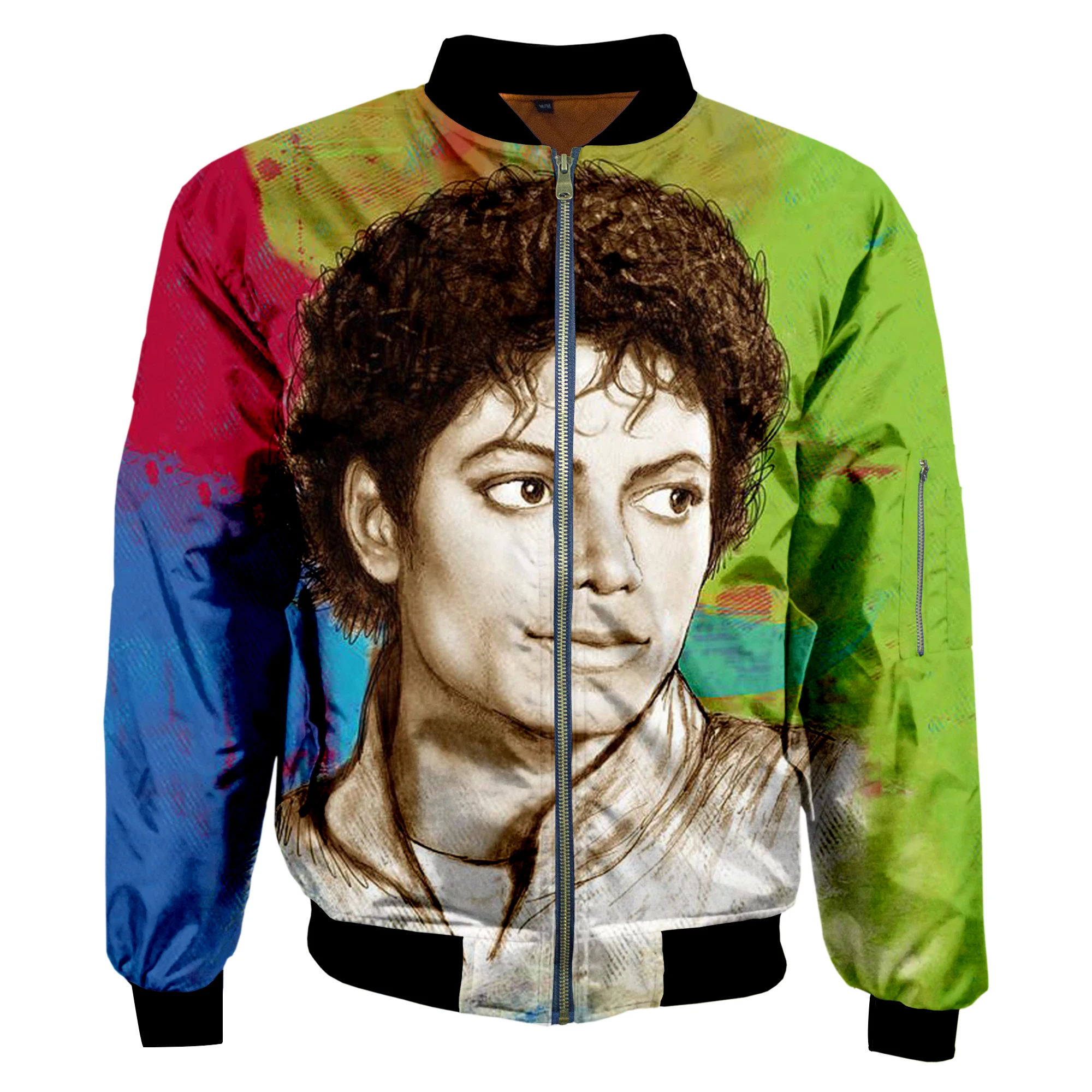 NewFashion Swag HipHop Singer Tupac B.I.G Michael Jackson Retro Funny Winter Coat 3DPrint Men/Women Windbreaker Bomber Jacket A1