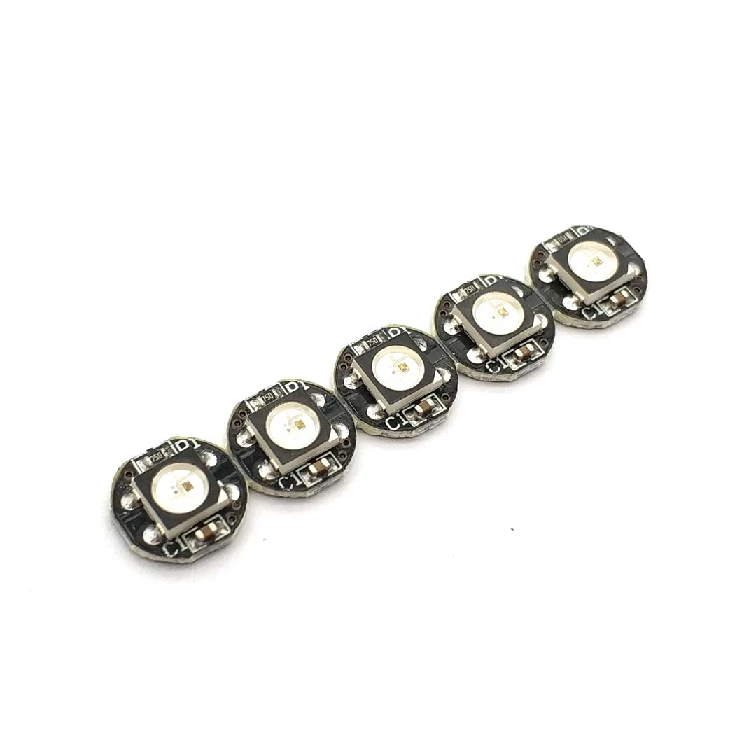 WS2812B WS2812 LED 칩 5050 SMD RGB DC5V 블랙 PCB 보드 방열판 9.6mm 직경 WS2811 IC 내장