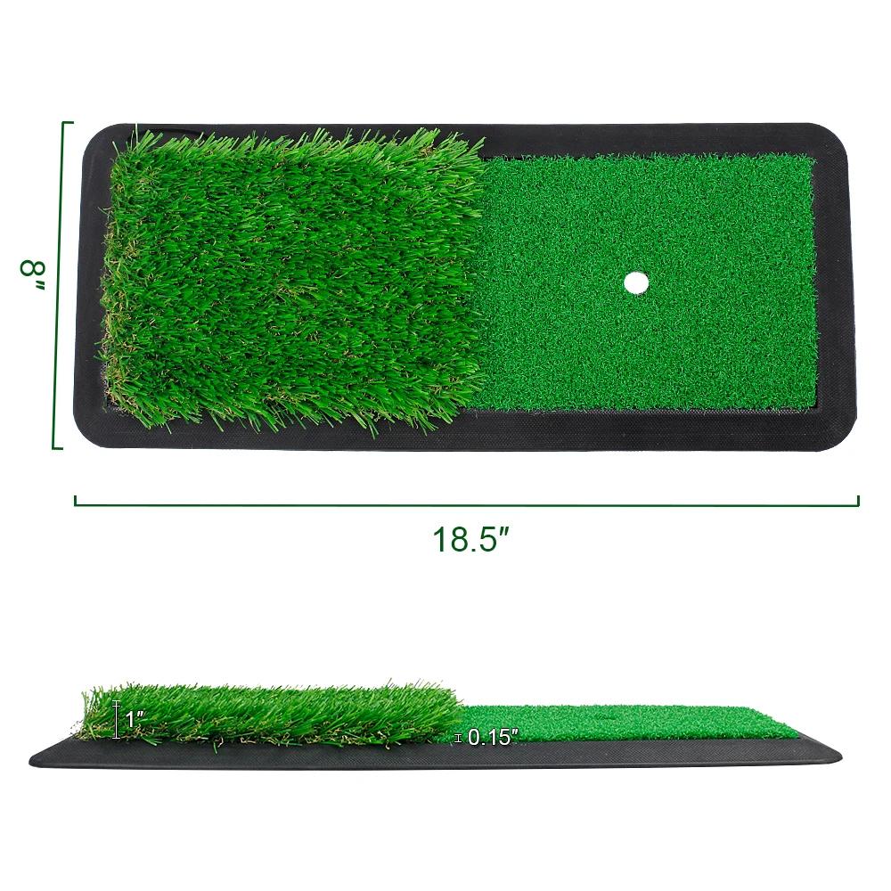 2 In 1 Golf Swing Training Mat Hitting Chipping Practice Pad Backyard Supplies