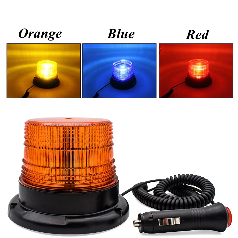 

10-80V Warning Flash Beacon Emergency Indication LED Lamp Car Rotating Traffice Safety Light Magnet Ceiling Box Flash Strobe