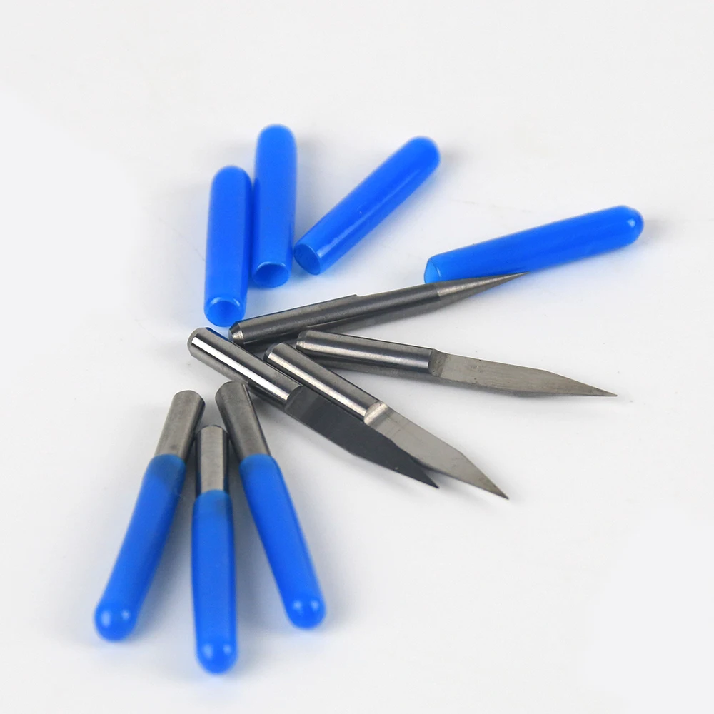 

V Shape Flat Bottom Carbide PCB Engraving Bits 3.175mm Sharp Knife CNC Router Bit 10/15/20/30 Degree Carving Milling Cutter Tool