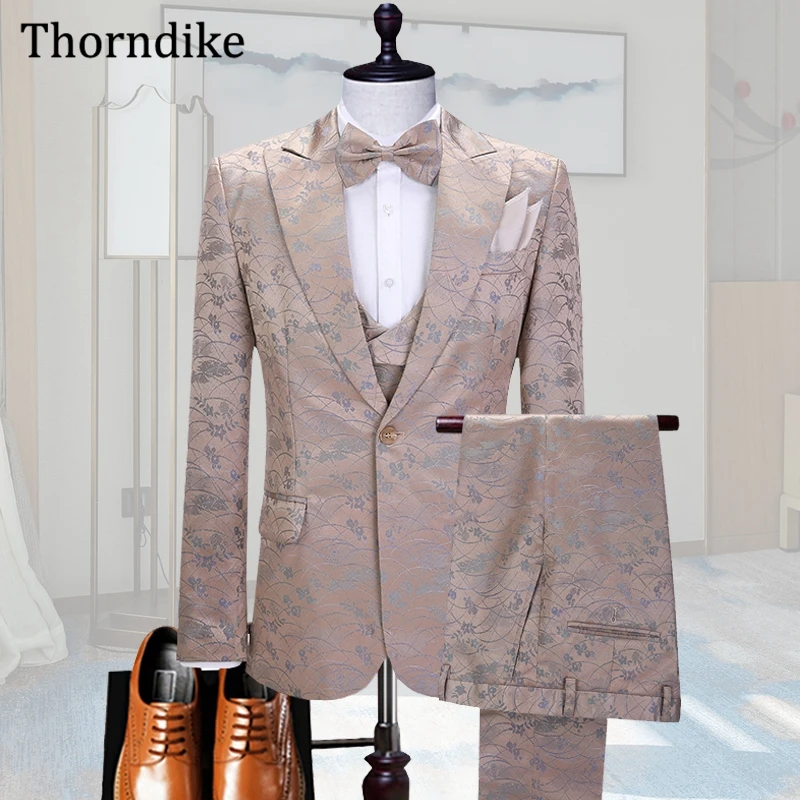 

Thorndike 2021 Suit Men For Wedding, Elegant Tuxedo, Groom And Groomsmen Dress Suits, Custom Made Single Breasted Terno Maculino