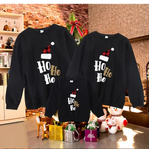 

New Year Family Christmas Sweaters Long Sleeve Warm Costume Christmas Party Father Son Clothing Mother Daughter Couple Outfits