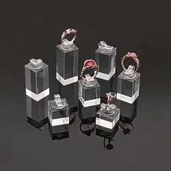 7Pcs Verschillende Hoogte Acryl Ronde/Vierkante Vinger Ring Sieraden Display Standhouder Fotografie Rekwisieten Showcase Organizer Rack