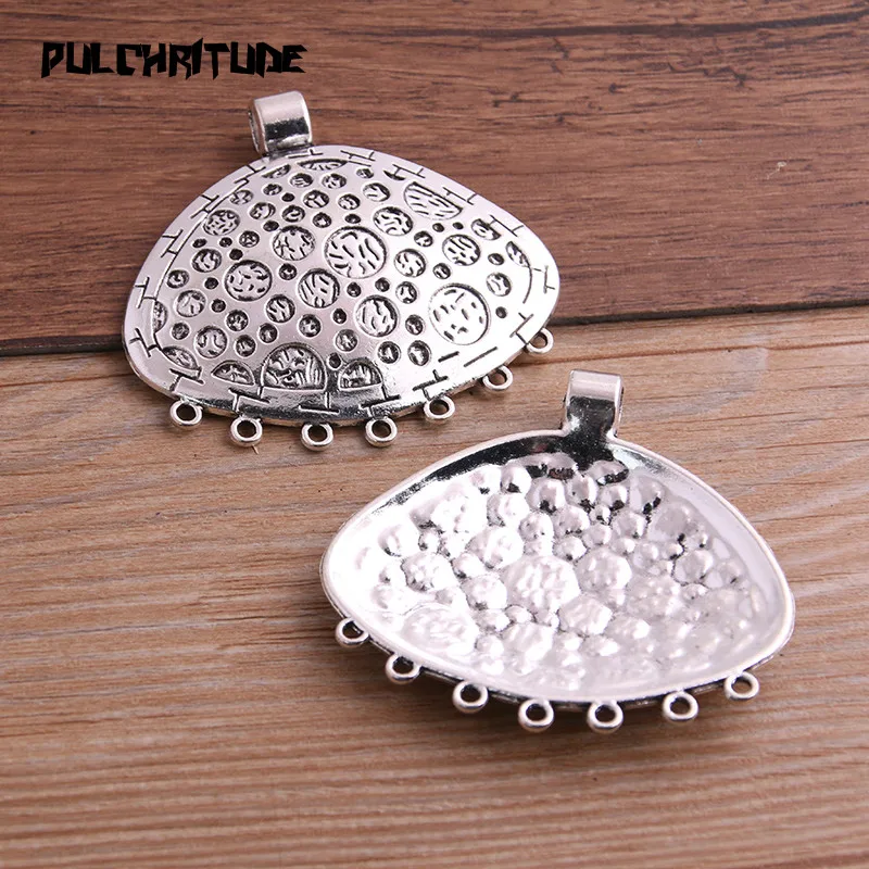 PULCHRITUDE 1pcs 55*57mm Two Color Zinc Alloy Vintage Big Shell Connectors Pendants Jewelry Making DIY Handmade Craft