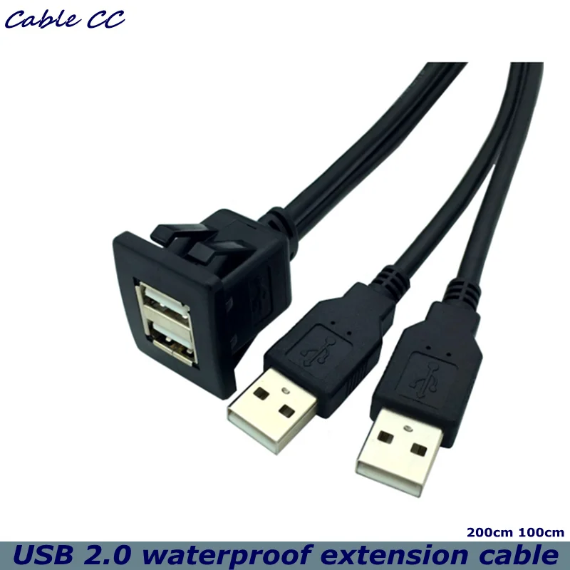 

Single port dual port car, ship, motorcycle dashboard, install male to female USB 2.0 socket extension panel waterproof cable