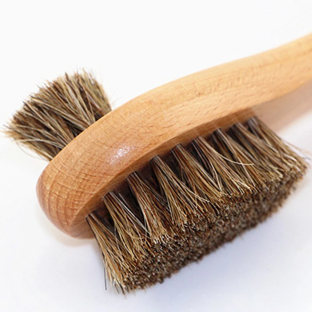 2-Sided Cleaning Brush Rubber Eraser Set Horsehair Shoe Shine Brush Kit Polishing Dauber Care Applicators for Shoes