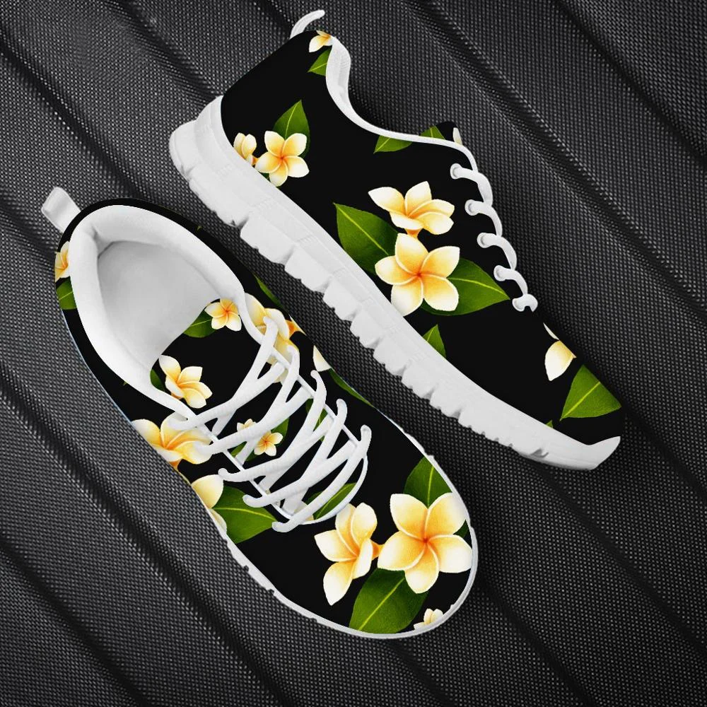 2025 Plumeria Flower Floral Pattern Flats Shoes Women Luxury Designer Spring/Autumn Ladies Sneakers Casual Lightweight Footwear