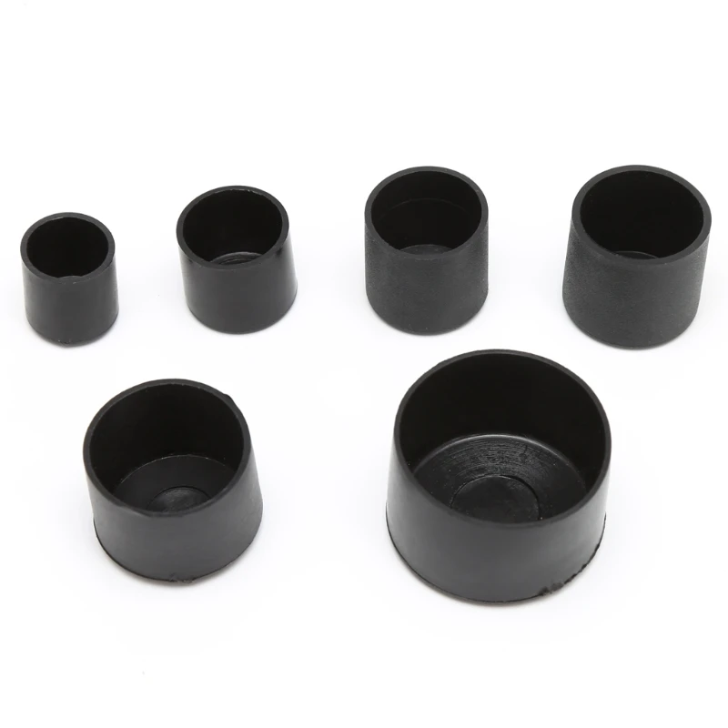 4 Pcs Black Plastic Chair Ferrule Anti Scratch Leg Floor Protector Caps