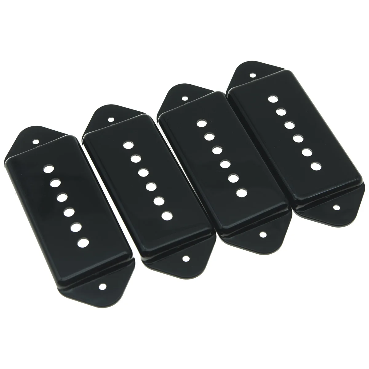 Dopro 4-Pack Parchment/Black Plastic P90 Dogear Guitar Pickup Covers Dog Ear Pickup Cover with Pole Spacing 1-15/16\