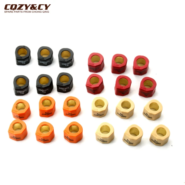6PC Zestaw rolek wyścigowych Waga 20x17mm 9g 11g 13g 15g Do skutera Aprilia Leonardo 125 150 Scarabeo Mot Rotax 200