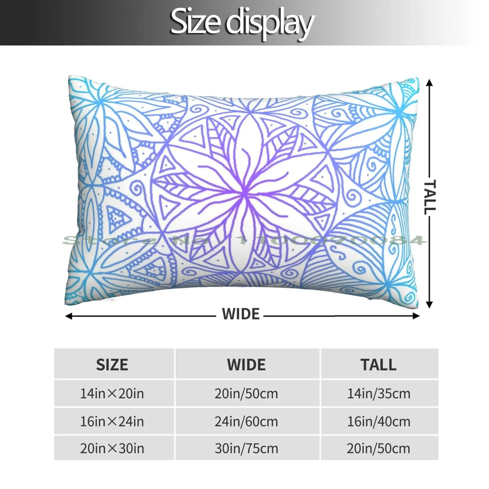 Bright Blue And Purple Mandala Pillow Case 20x30 50*75 Sofa Bedroom Yellow Harrys Black Potters Contemporary Magic Wizard