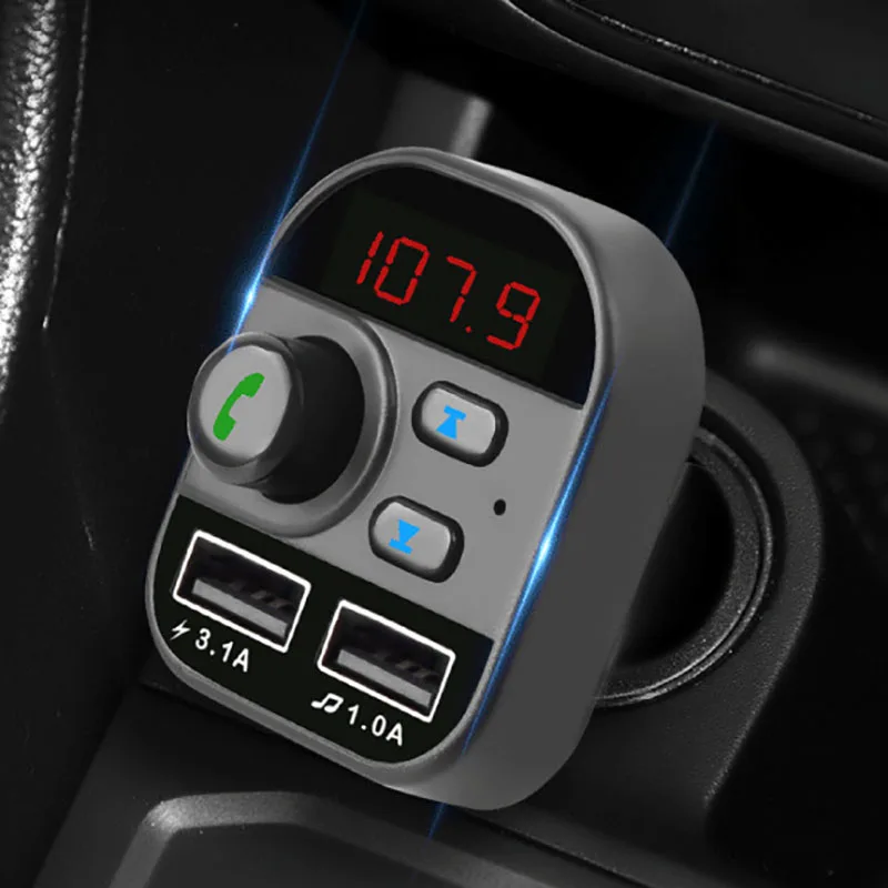 

MotoLovee Quick Car Charger Mp3 Bluetooth Player Mobile Phone Radio Hands-free Car Chargers FM Transmitter Plug Fast Adapter