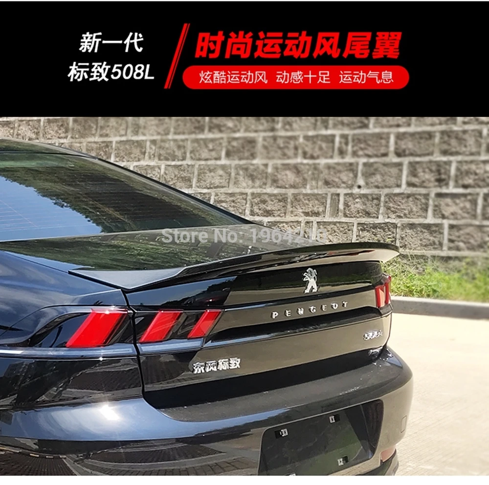 

Car Styling ABS Plastic Painted Black White Red Color Rear Spoiler Trunk Boot Wing Lip Spoiler For Peugeot 508 Spoiler 2019 2020