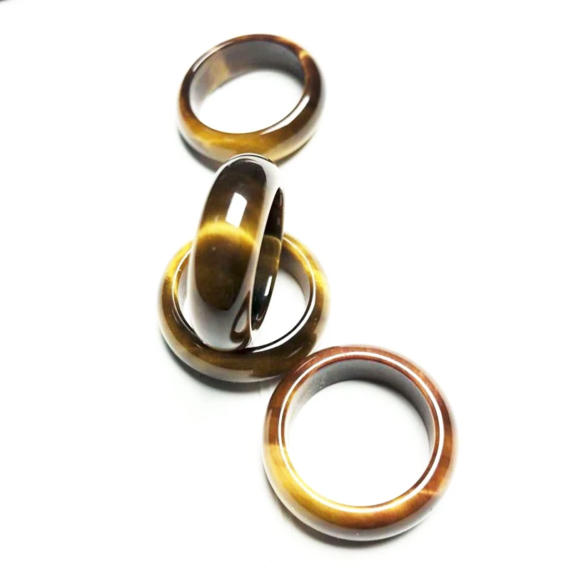 Natural Tigers Eye Crystal Healing Stones Rings Men Women Fine Jewelry Accessories Tiger Eyes Gemstone Ring Party wedding Bands