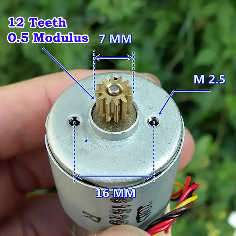 Motor Micro RS-385 DC con disco codificador de velocidad, 12V, 24V