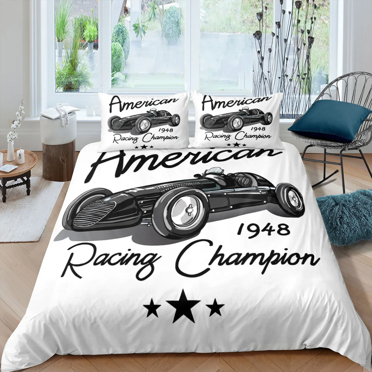 White Racing Car Bedding Set With Pillowcase Red Bedclothes Fantastic Cars Duvet Cover Kids Boys Bedlinen Decor Home