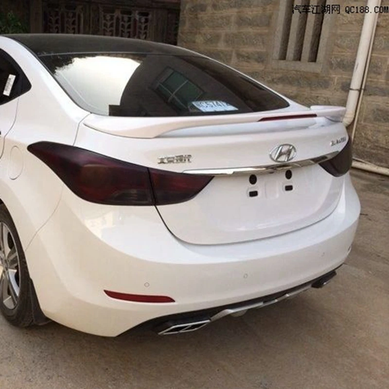 for hyundai elantra spoiler elantra spoiler with LED light High Quality ABS Material Car Rear Wing Primer Color spoiler