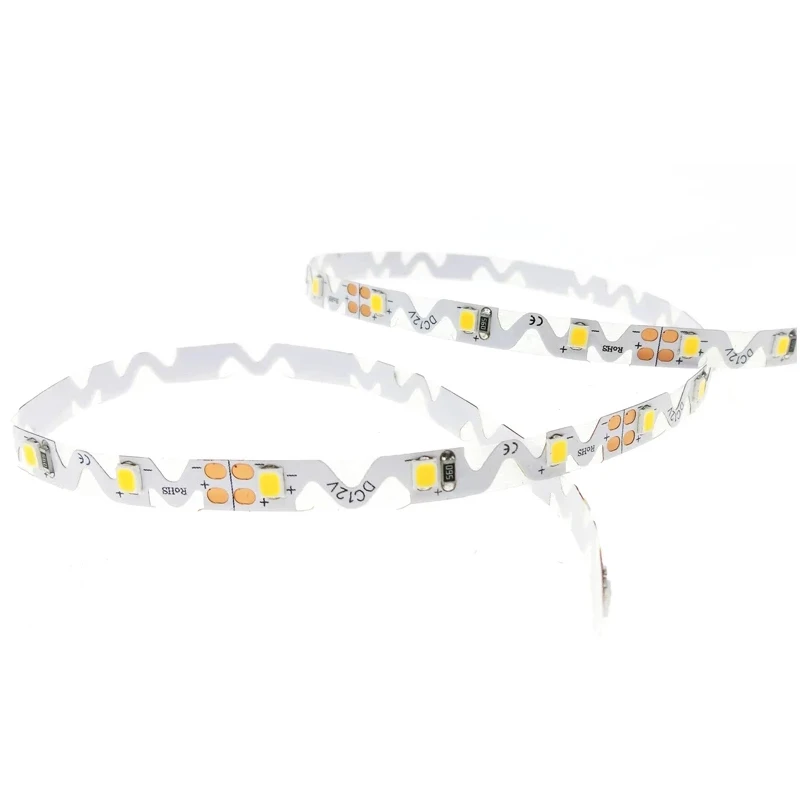 Tira de luces LED en forma de S, lámpara Flexible de luz blanca cálida, 60LED/m, 5m, canal de flexión con letras de 6MM, 2835