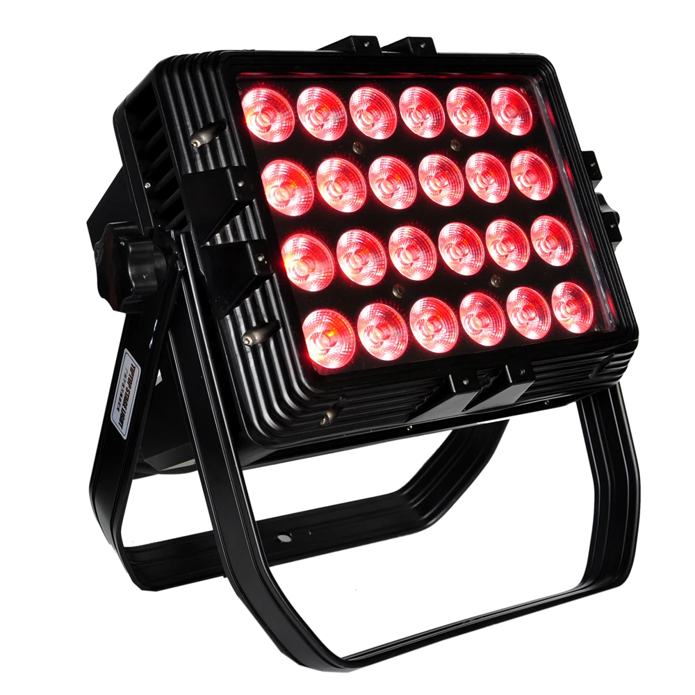 Freeshipping 2 Pack 24x18W 6 Color DMX Outdoor Floodlight Spotlight IP65 Waterproof Wedding Building Hall Decoration Light