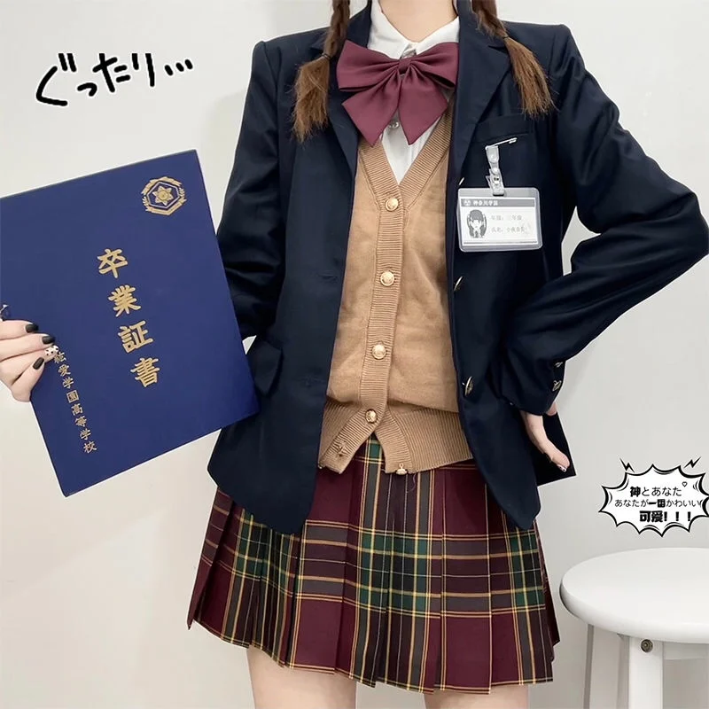 Casacos uniformes escolares japoneses, uniforme escolar feminino de primavera outono