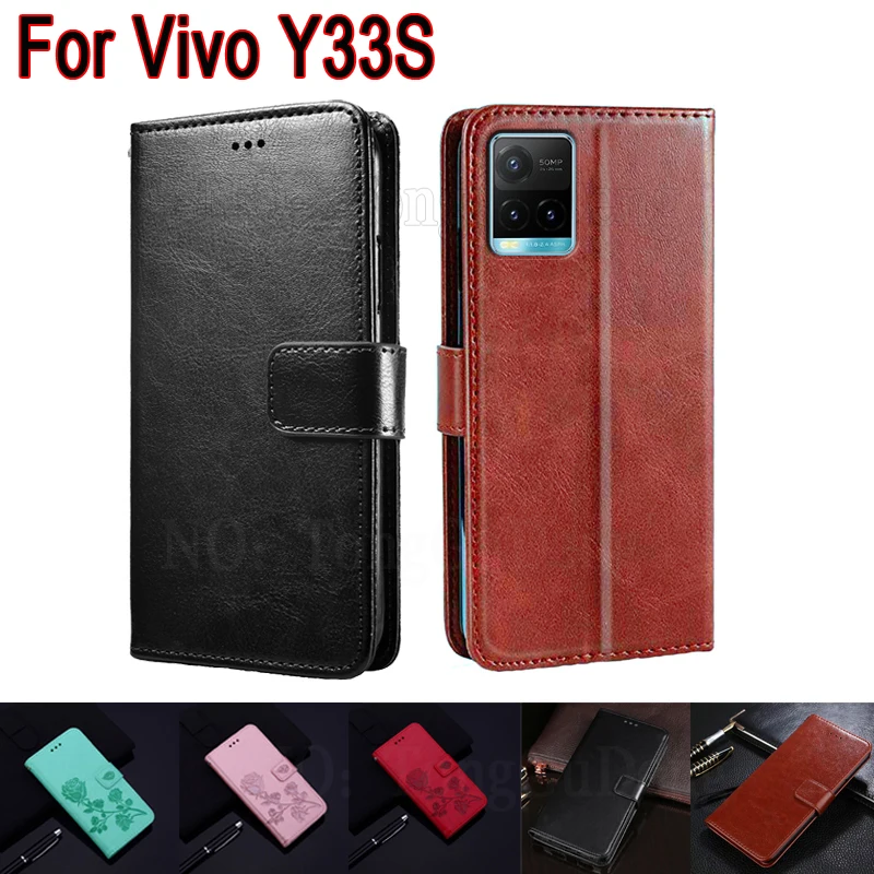 Protective Phone Case For Vivo Y33S Back Cover Shell Book Coque For Fundas Vivo Y33S Y 33S V2109 Flip Wallet Leather Case Hoesje