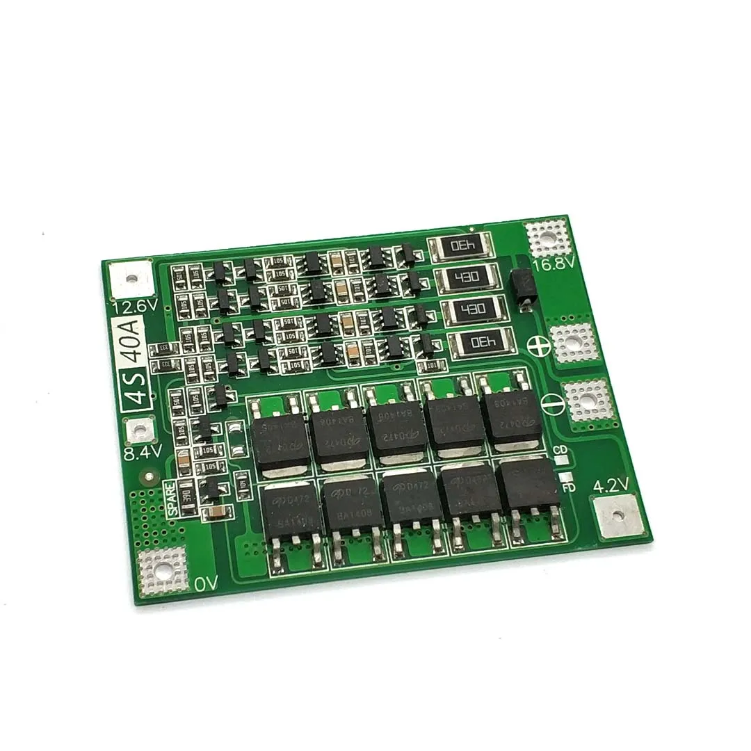 Литий-ионный аккумулятор 4S 40 А, зарядное устройство 18650, печатная плата Плата защиты BMS с балансировкой для дрели, 14,8 в, 16,8 в, модуль Lipo Cell