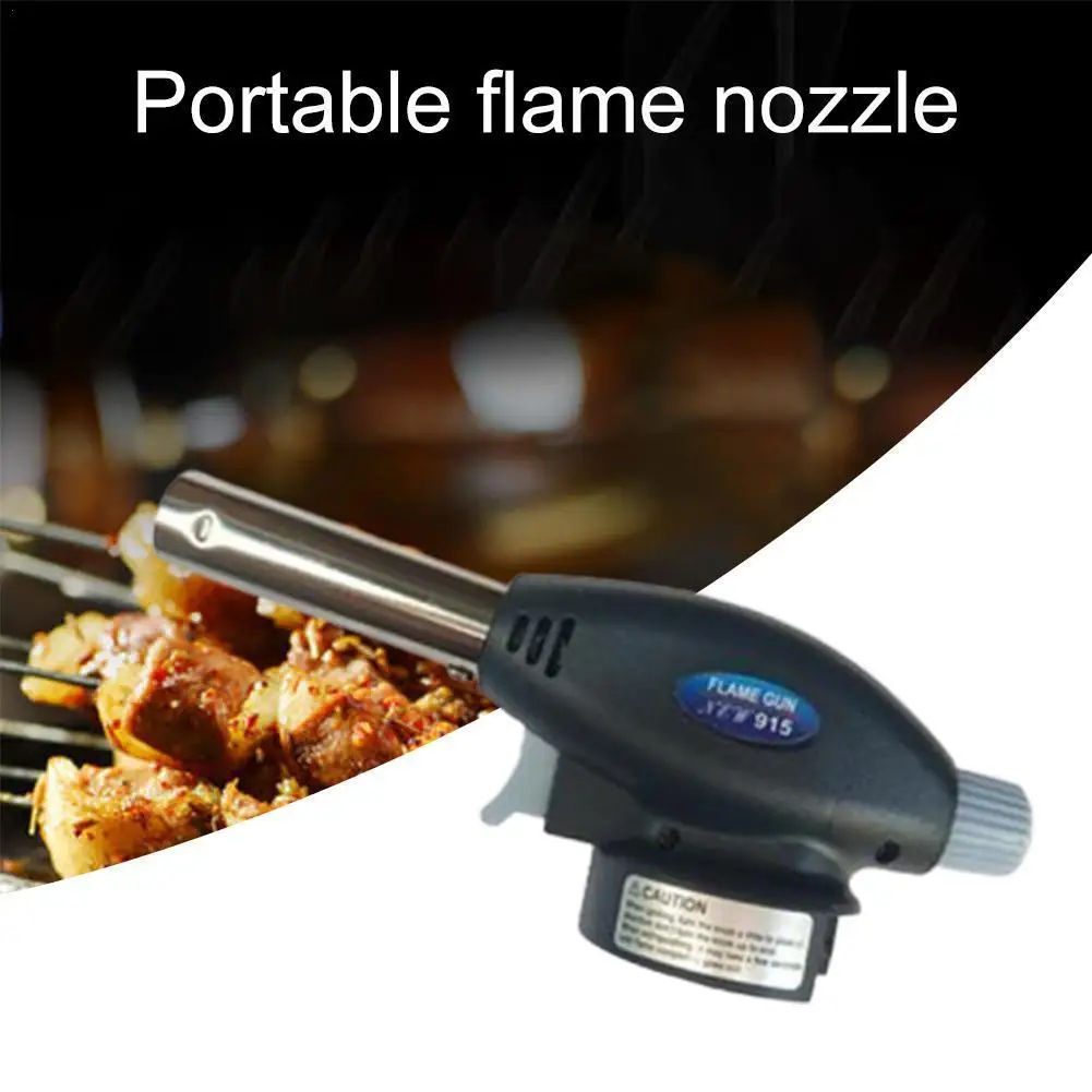 Kitchen Cooking High Temperature Flamethrower Portable Flame Nozzle BBQ Welding Restaurant Gun Baking Cooking Blowing Tool