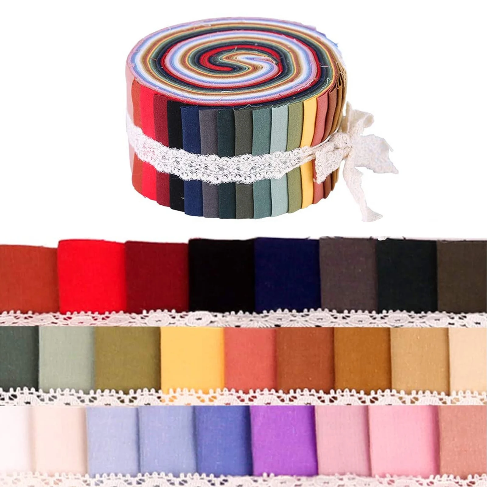 Jelly Roll Cotton Fabric Roll Fabric Strips Roll Jelly Roll Fabric Strips for Quilting Patchwork Fabric 36pcs / roll