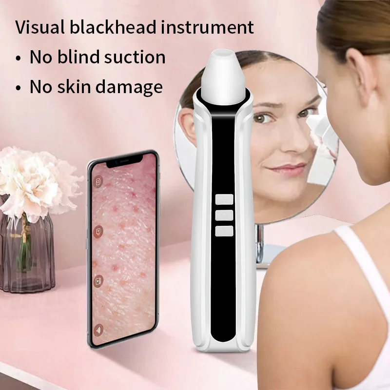 1Pcs Visual Blackhead Instrument Facial Pore Cleaner USB Rechargeable Visual WIFI Microscope Camera Suction Acne Pimple Remove