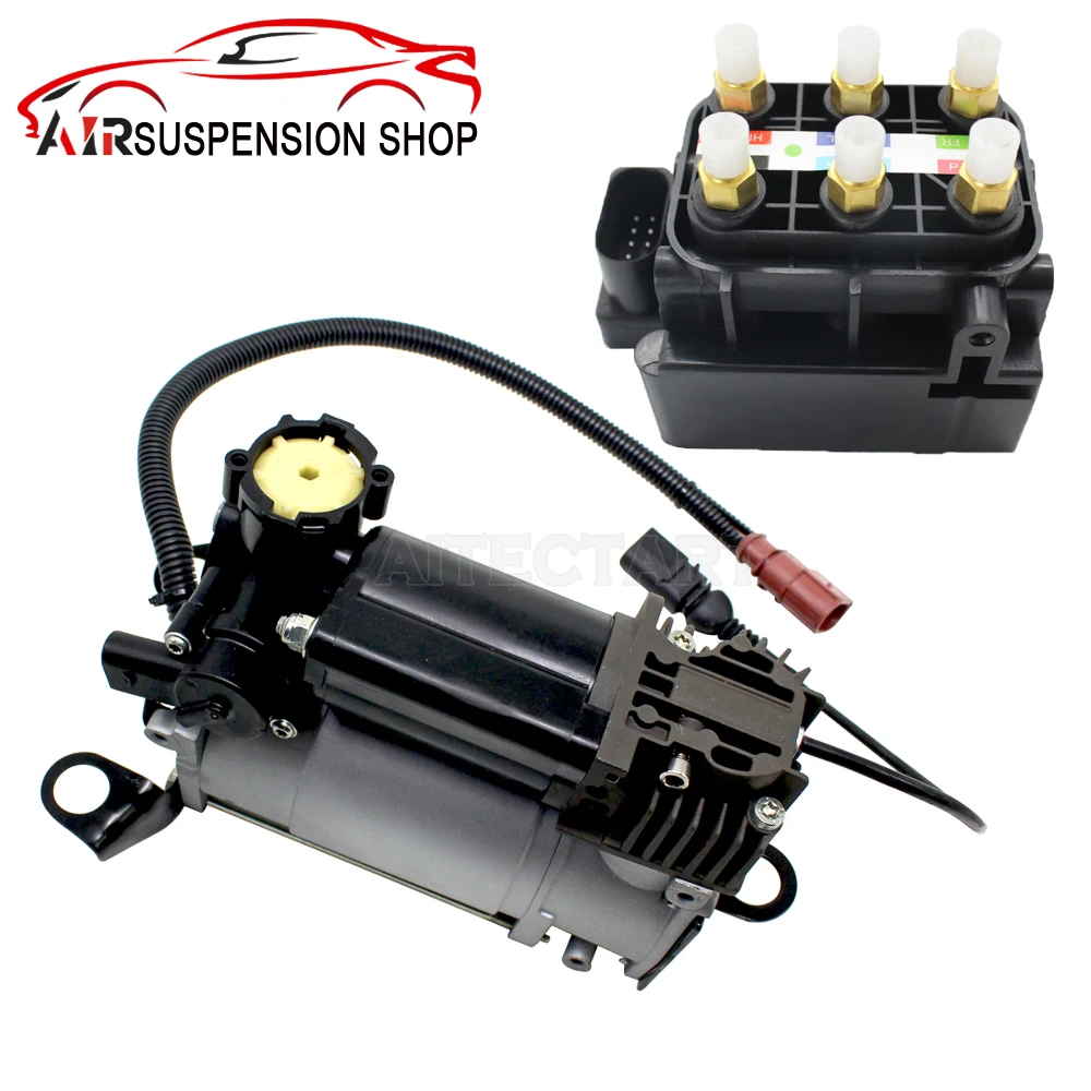 Air Suspension Compressor Pump+Valve Block For Audi A6 C6 Allroad 2007-2010 4F  S6 A6L Avant 2004-2011 4F0616005 4F0616006