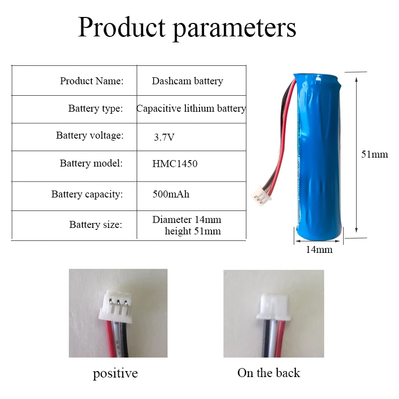 For 70mai driving recorder original battery,70mai Dash Cam Pro Professional accessories 3.7V lithium battery HMC1450