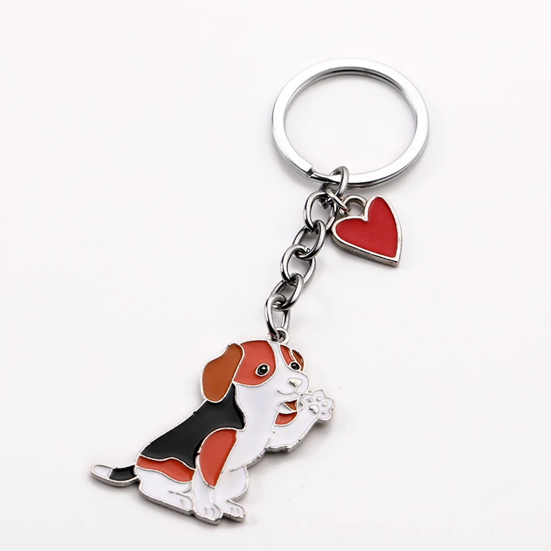 Dachshund dog pet footprint keychain Bag Charm car key chain ring holder pendant keychain Jewelry gifts Love accessories