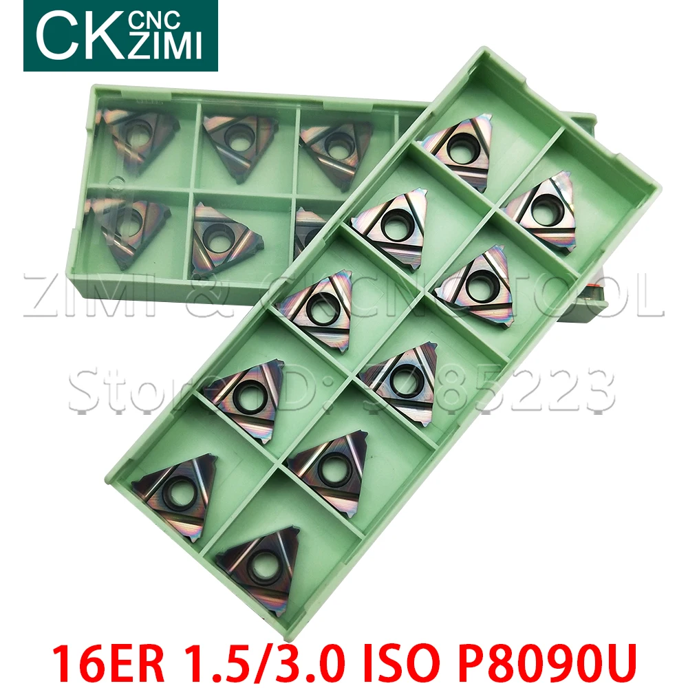 16ER 1.5ISO P8090U 3.0ISO P8090U CNC Benang Mengubah Alat Baja Keras Benang Eksternal Dipadamkan Titanium Paduan Threaded Pisau