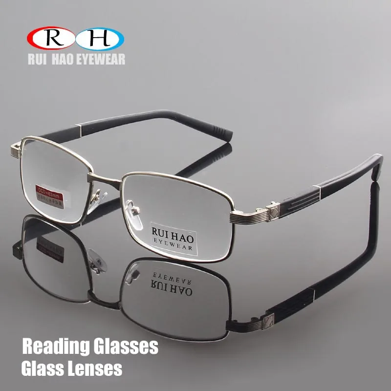 

Reading Glasses Rectangle Design Glass Lenses Read Eyeglasses +1.00~+4.00 Presbyopic Glasses Unisex Hyperopic Spectacles