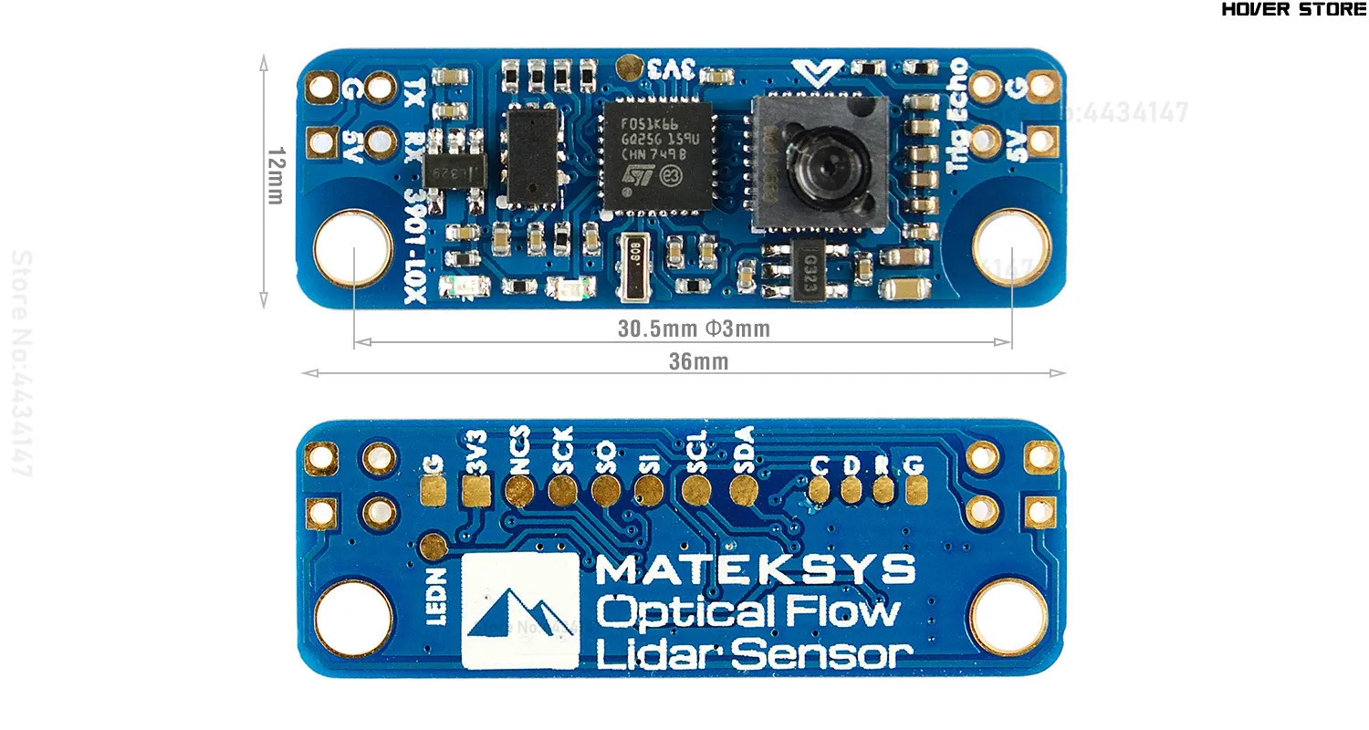 Matek Optical Flow & Lidar Sensor 3901-L0X 3901 PMW3901 Module Support INAV (2.2.x or Latest )36*12mm 2g for RC Drone FPV Racing