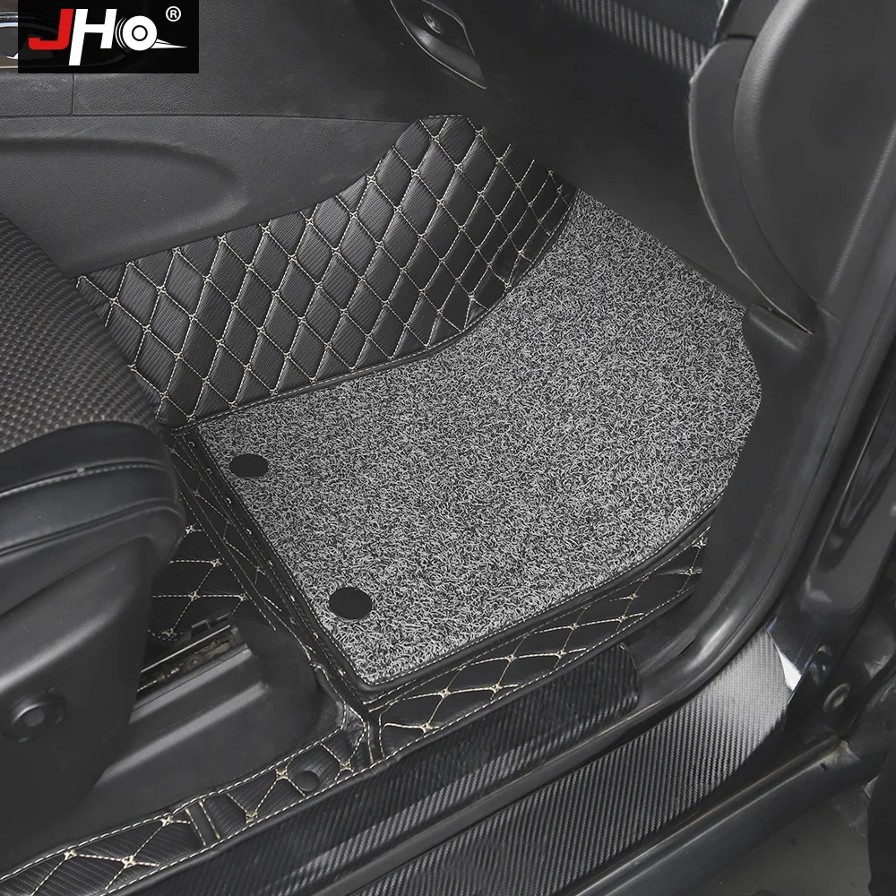 JHO Double Layer Wire Floor Mat Carpet Cover For Jeep Grand Cherokee 2011-2020 2019 2018 2017 2016 2015 2014 WK2 Car Accessories