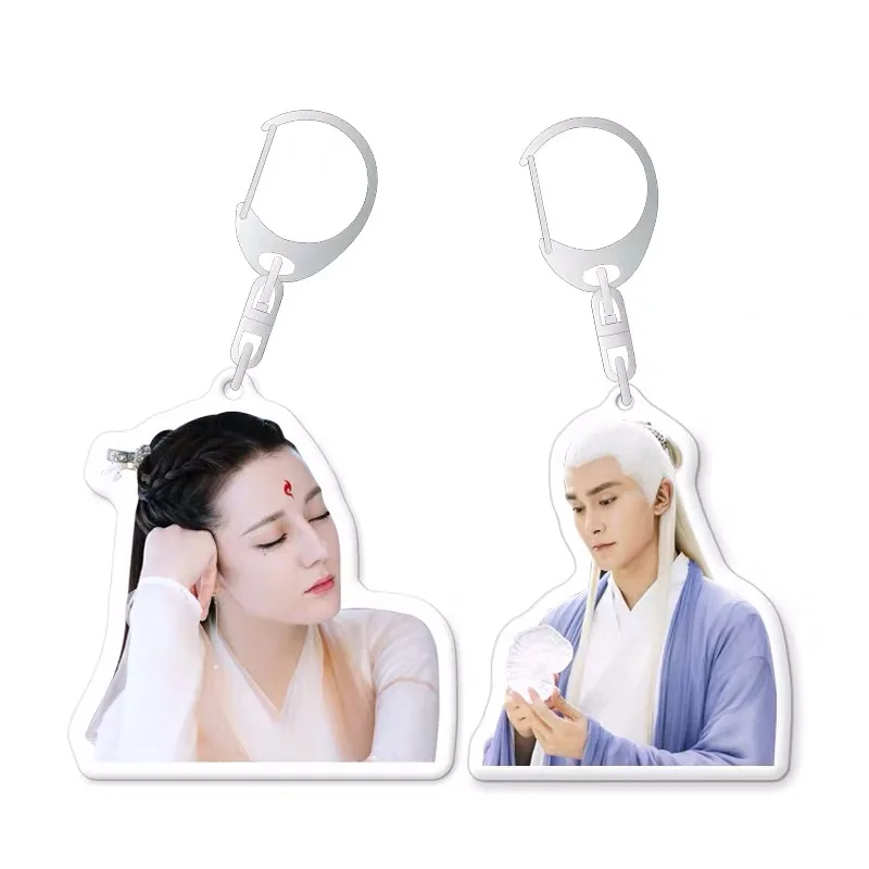 

2 PCS Keychains China TV Drama Program The Sky Kingdom The pillow book of samsara Picture Photo Stills Keychain Festival Gift