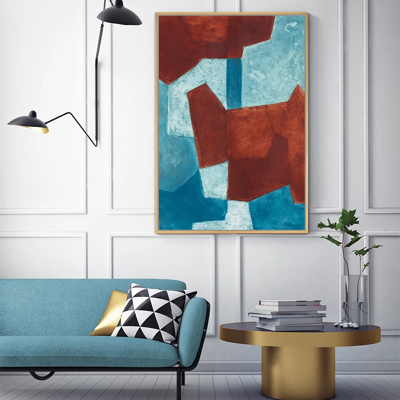 

Abstract Oil Painting On Canvas Blue And Red Wall Art Minimalist Art Canvas Painting Famous Painting Home Decor Modern
