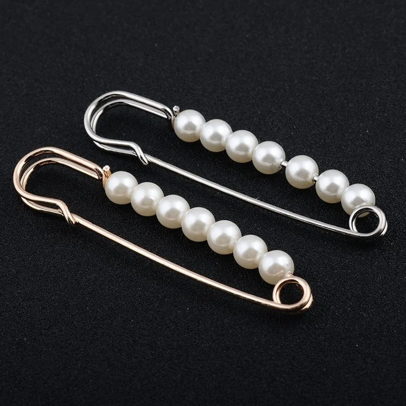 European and American Jewelry Pearl Brooch Big Pin Hot Sale Silk Scarf Buckle Clothing Boutonniere