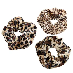 Floral Impresso Elastic Hair Band, Leopard Scrunchie para senhora, Moda criativa, Acessórios de corda de laço, Venda quente, 1pc