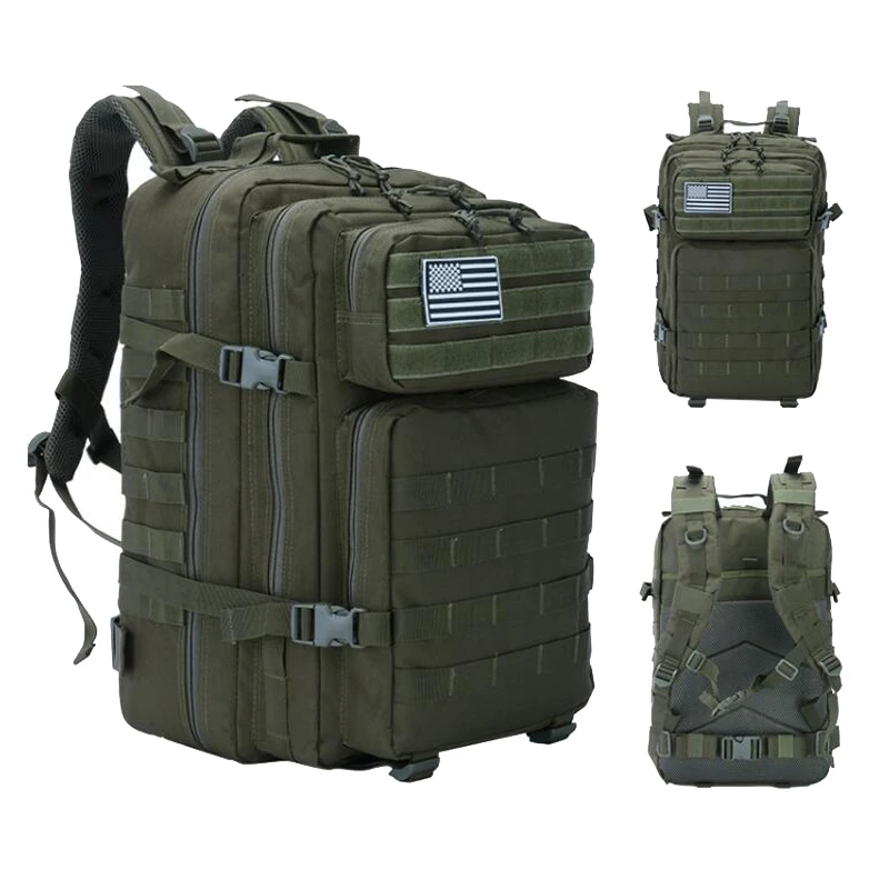 

45L Large Capacity Molle Bag Outdoor Camo Backpack Camping Hiking Rucksack Hunting Bag Tactical Gear Military 3p Backpack