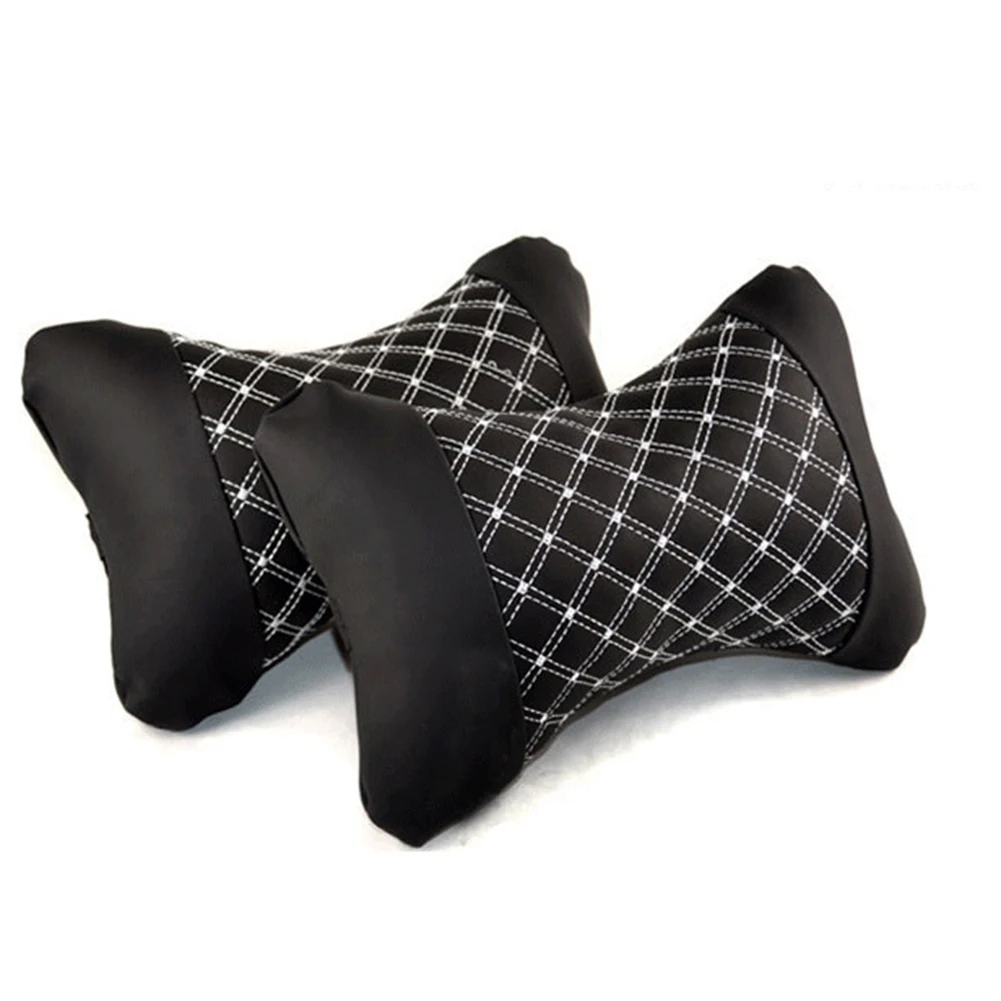 Comfortable Microfiber Faux Leather Seat Rest Cushion Headrest Neck Pillow Car Accessories