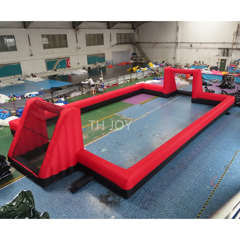 Free air ship to door,15x8m inflatable soccer field, inflatable outdoor giant football pitch court playground