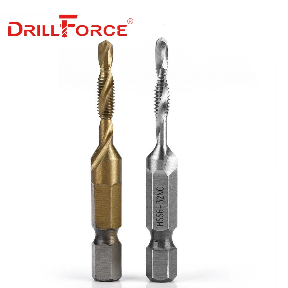 12 Buah M3-M10 Hex Shank Set Mata Bor Tap Metrik & Inci Ulir Sekrup HSS Lapis Titanium + Kotak Baja Kecepatan Tinggi M3 M4 M5 M6 M8 M10