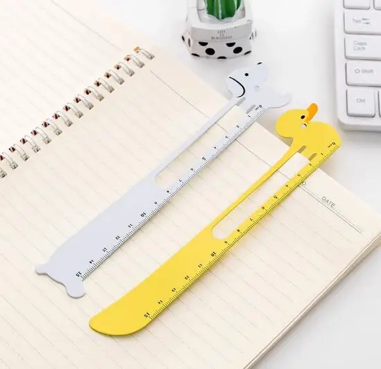 Kawaii Stationery Bookmark Ruler 2 PCS/Lot School Accessories Cartoon Manganese Steel Rulers