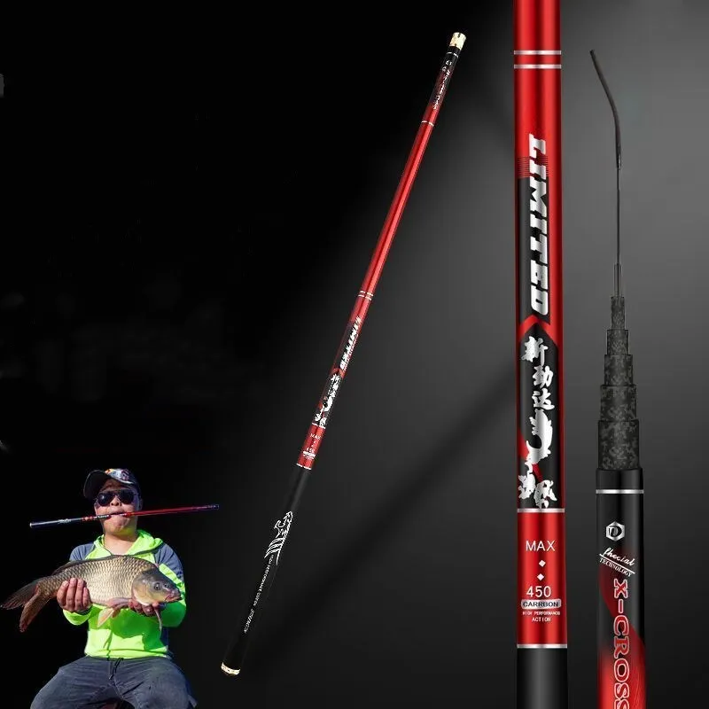 Ultralight Carbon Fiber Telescopic Fishing Rod 2.7m3.6m4.5m5.4m6.3m7.2m8m9m10M Super Hard  Stream Pole