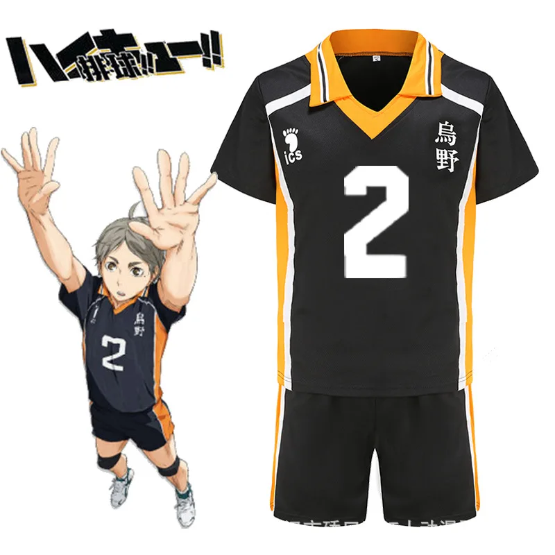 Haikyuu roupa de cosplay karasuno high school, voleibol, clube hinata shyouyou, uniforme de roupas esportivas