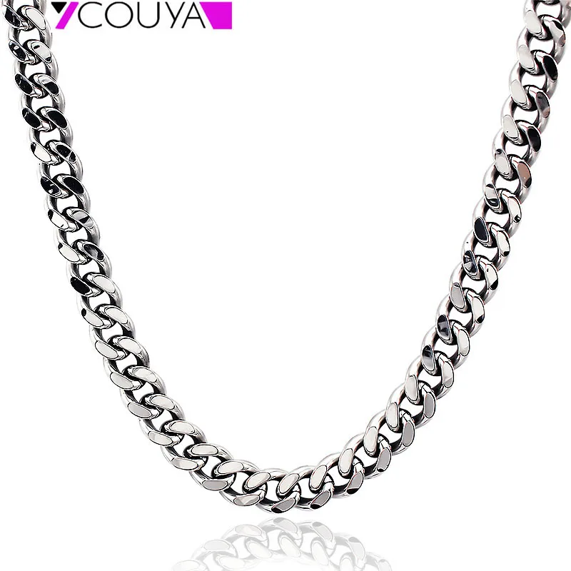 Stainless Steel Cuban Chain Necklace Military-Thick Clavicle Style for Women & Men Fashionable Jewelry Accessory 2025